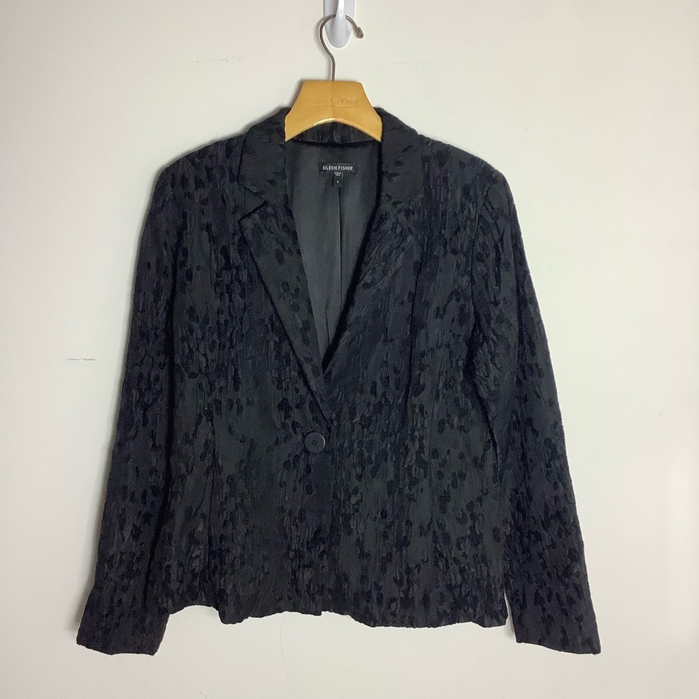 Eileen Fisher water lily Jaquard Chenille Silk Blazer